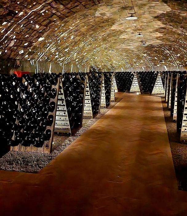Weinflaschen im Keller
