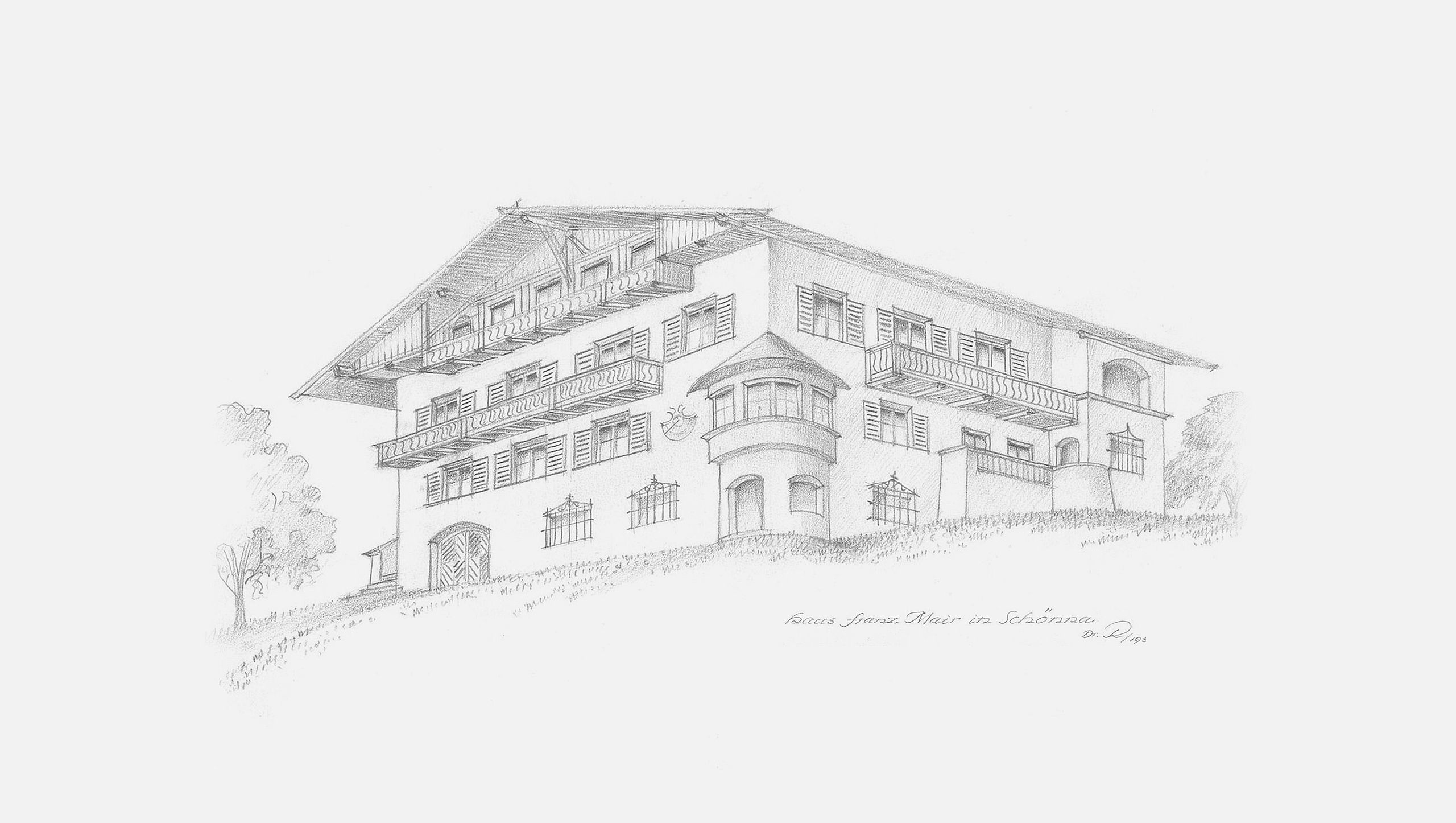 Drawing of the Wellness Hotel Schenna